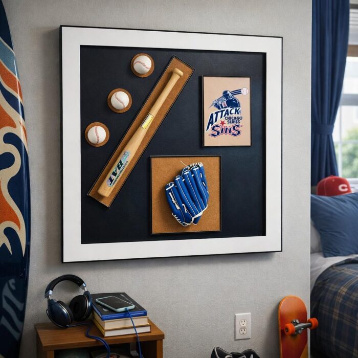 Tableau Baseball Vintage 100x100 – Panneau Décoratif Premium
