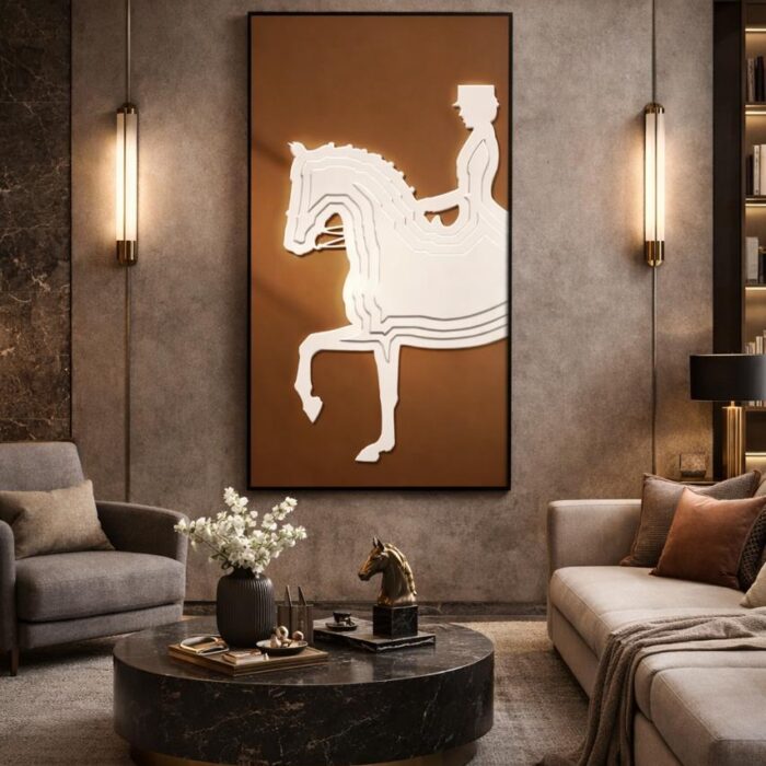 Equestrian Minimalist Relief Wall Art